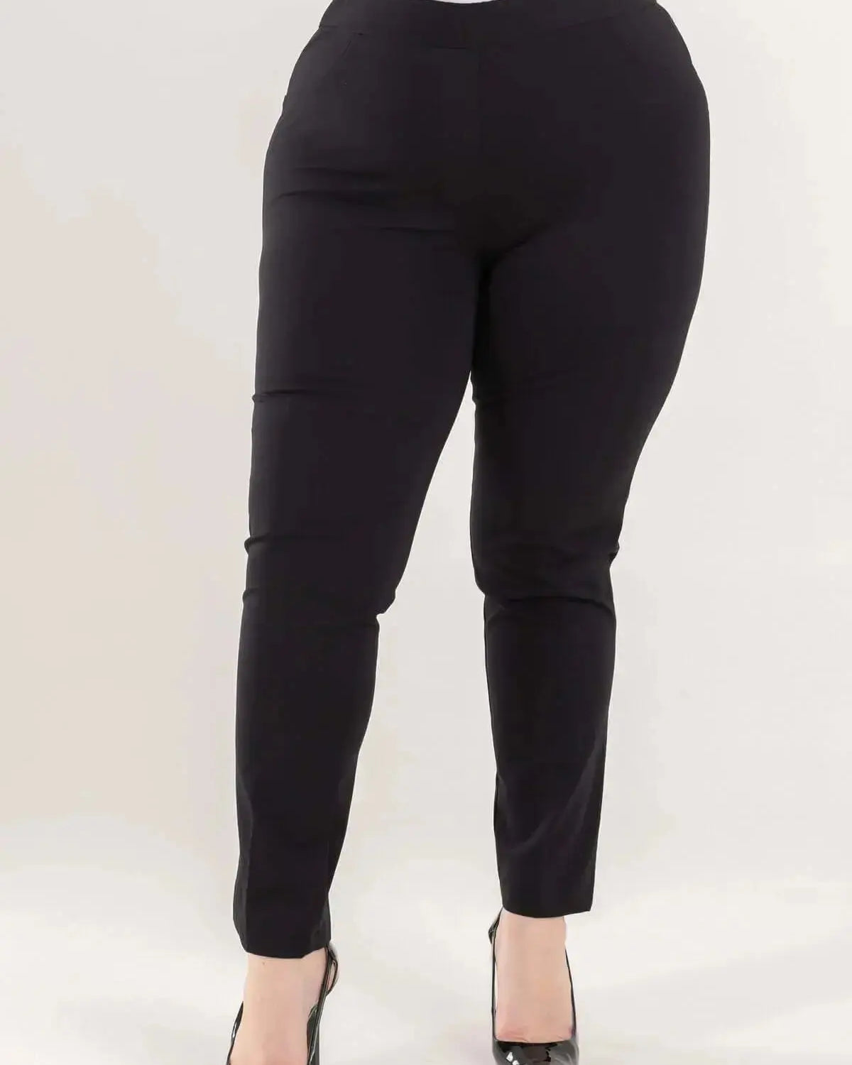 Pantalone skinny in twill di misto cotone elasticizzato tinta unita con tasche DORABELLA PIU'
