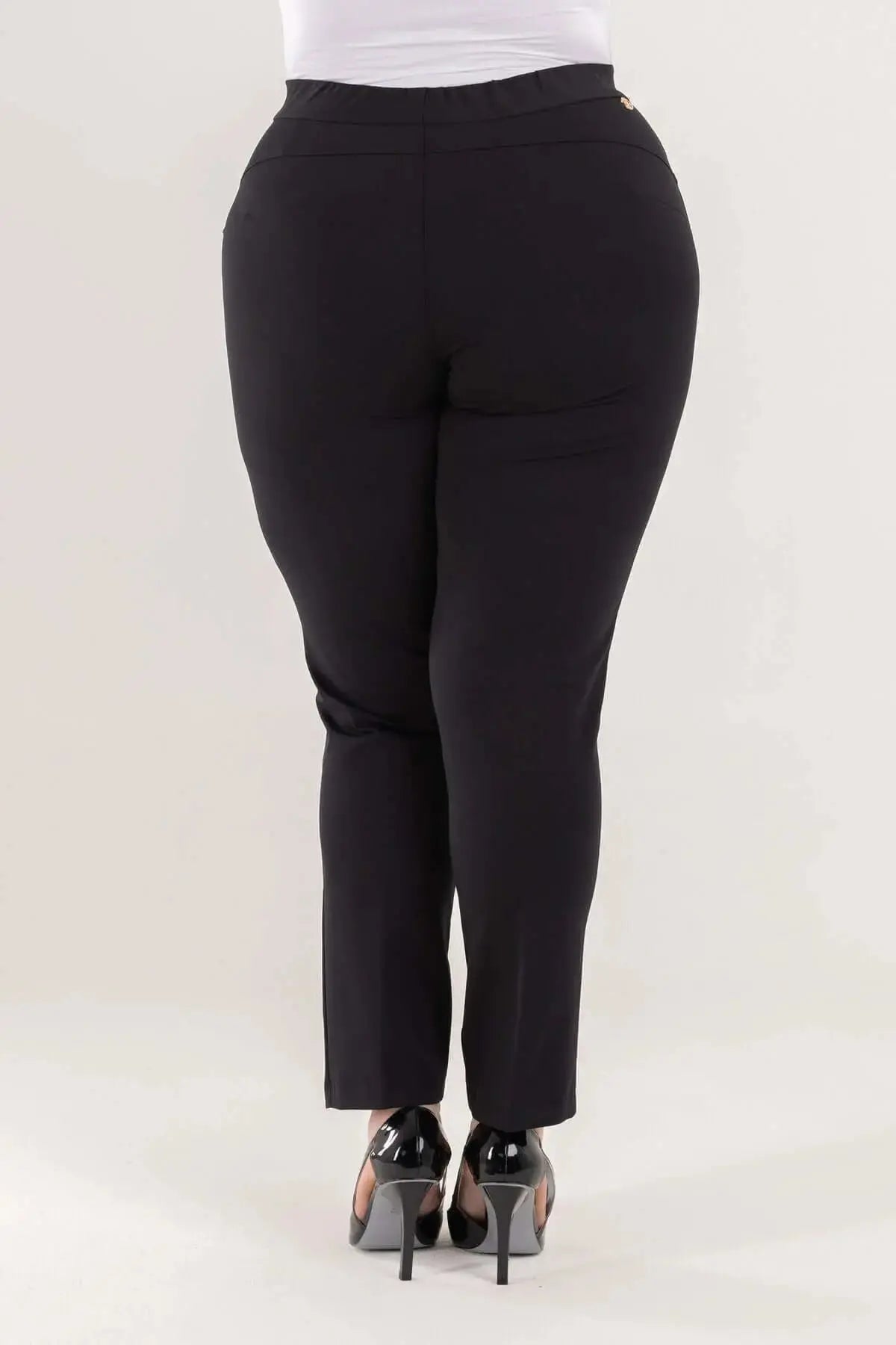 Pantalone skinny in twill di misto cotone elasticizzato tinta unita con tasche DORABELLA PIU'