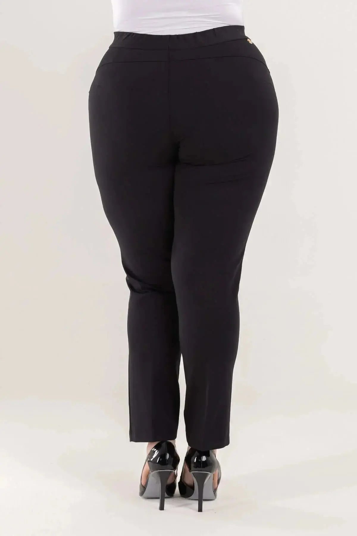 Pantalone skinny in twill di misto cotone elasticizzato tinta unita con tasche DORABELLA PIU'