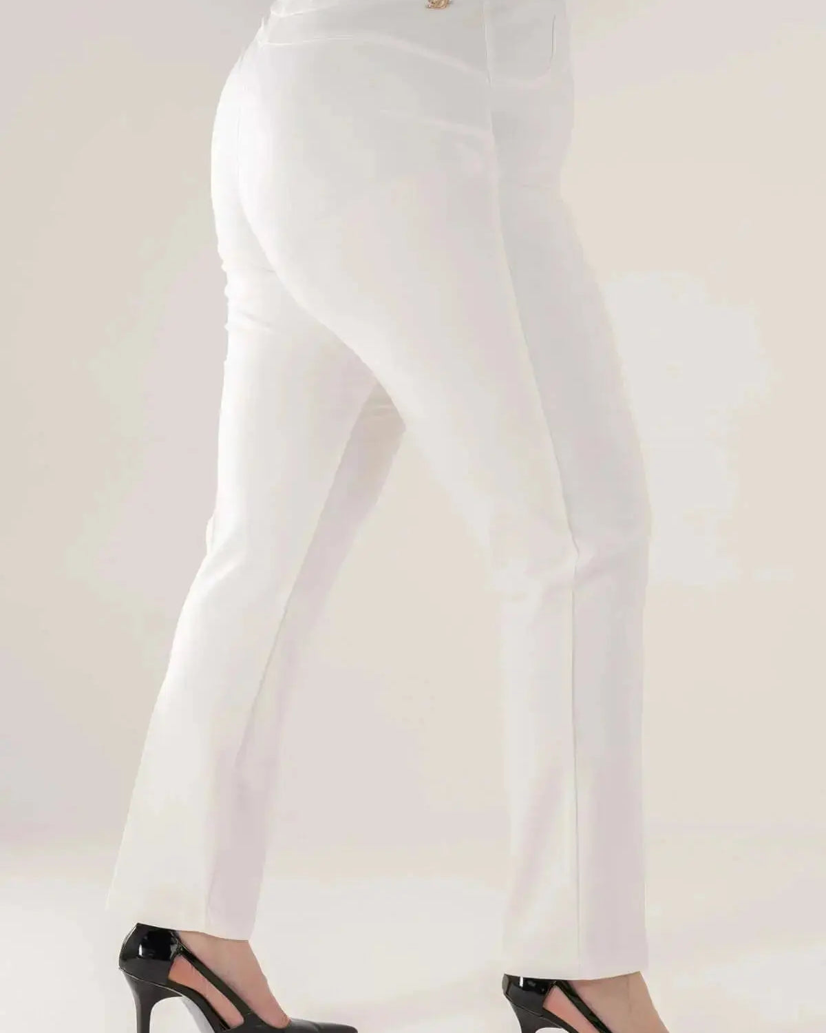 Pantalone skinny in twill di misto cotone elasticizzato tinta unita con tasche DORABELLA PIU'