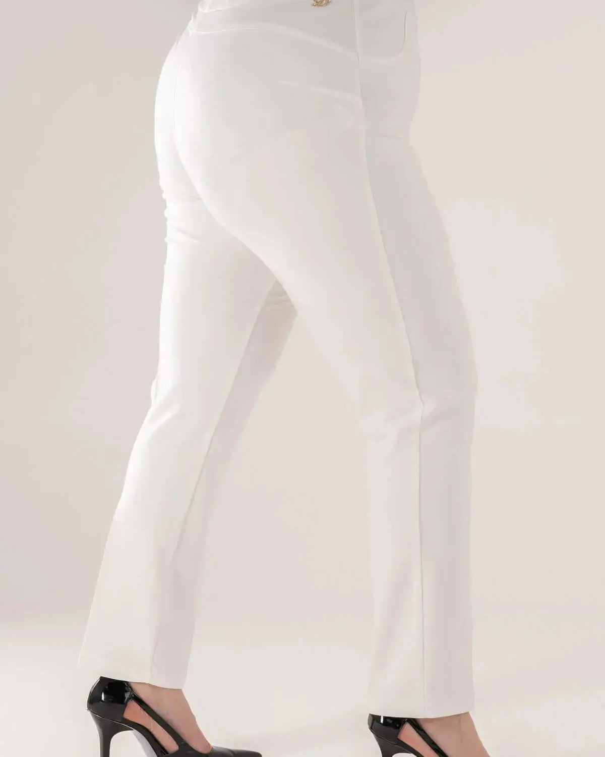 Pantalone skinny in twill di misto cotone elasticizzato tinta unita con tasche DORABELLA PIU'