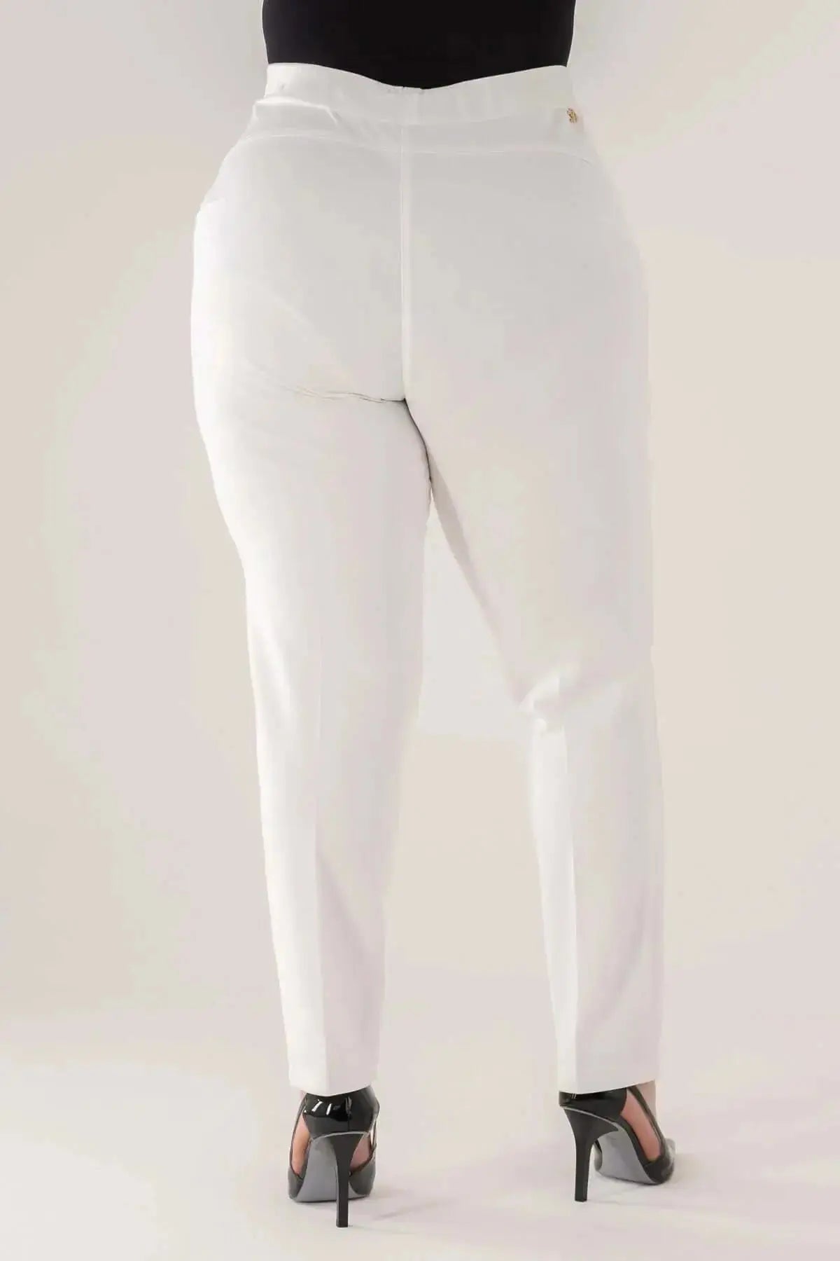 Pantalone skinny in twill di misto cotone elasticizzato tinta unita con tasche DORABELLA PIU'