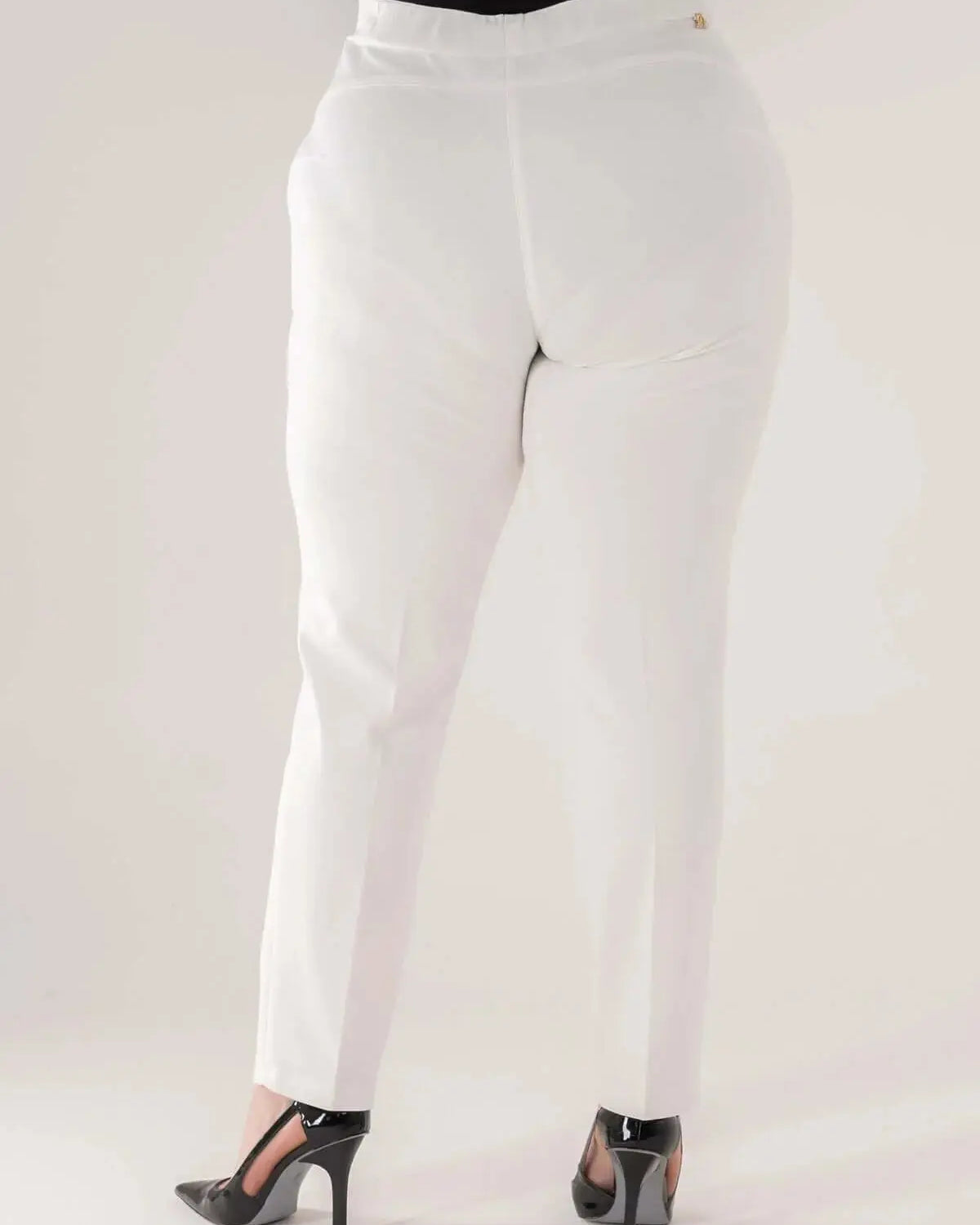 Pantalone skinny in twill di misto cotone elasticizzato tinta unita con tasche DORABELLA PIU'