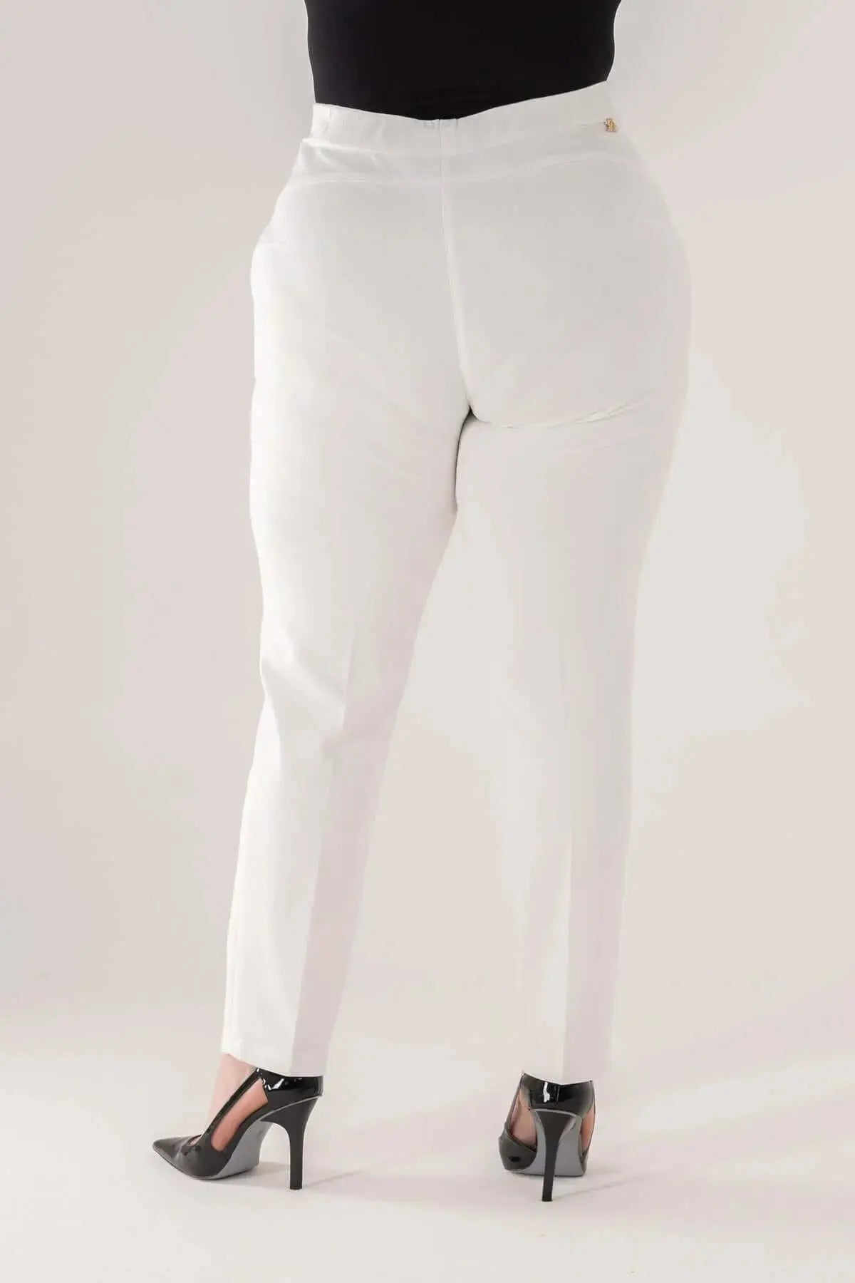 Pantalone skinny in twill di misto cotone elasticizzato tinta unita con tasche DORABELLA PIU'