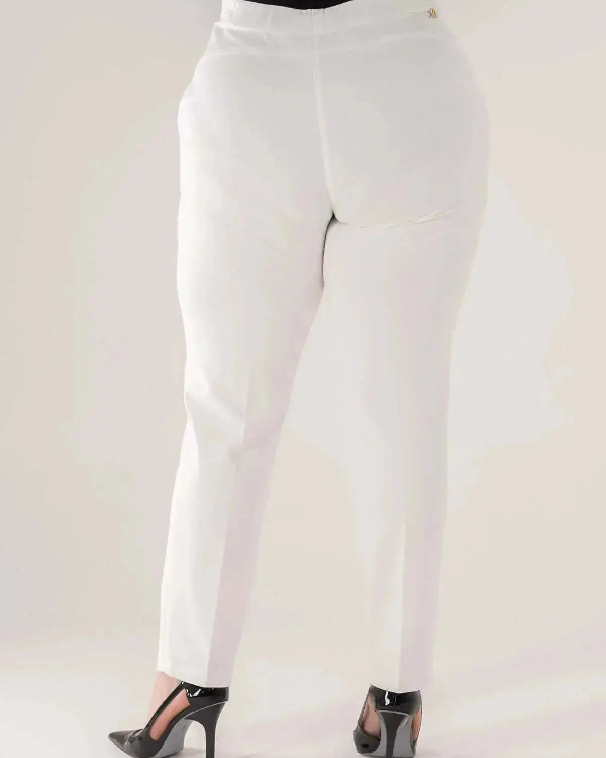 Pantalone skinny in twill di misto cotone elasticizzato tinta unita con tasche DORABELLA PIU'