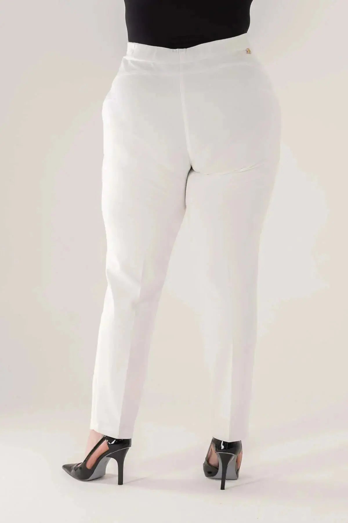 Pantalone skinny in twill di misto cotone elasticizzato tinta unita con tasche DORABELLA PIU'