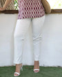 Pantalone skinny in twill di misto cotone elasticizzato tinta unita con tasche DORABELLA PIU'