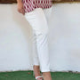 Pantalone skinny in twill di misto cotone elasticizzato tinta unita con tasche DORABELLA PIU'