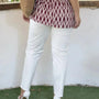 Pantalone skinny in twill di misto cotone elasticizzato tinta unita con tasche DORABELLA PIU'
