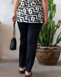Pantalone skinny in twill di misto cotone elasticizzato tinta unita con tasche DORABELLA PIU'