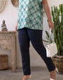 Pantalone skinny in twill di misto cotone elasticizzato tinta unita con tasche. BLU DORABELLA PIU' 49