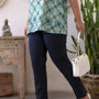 Pantalone skinny in twill di misto cotone elasticizzato tinta unita con tasche. BLU DORABELLA PIU' 49