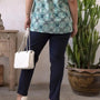 Pantalone skinny in twill di misto cotone elasticizzato tinta unita con tasche. BLU DORABELLA PIU'