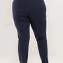 Pantalone skinny in twill di misto cotone elasticizzato tinta unita con tasche. BLU DORABELLA PIU'
