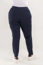 Pantalone skinny in twill di misto cotone elasticizzato tinta unita con tasche. BLU DORABELLA PIU'