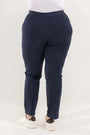 Pantalone skinny in twill di misto cotone elasticizzato tinta unita con tasche. BLU DORABELLA PIU'