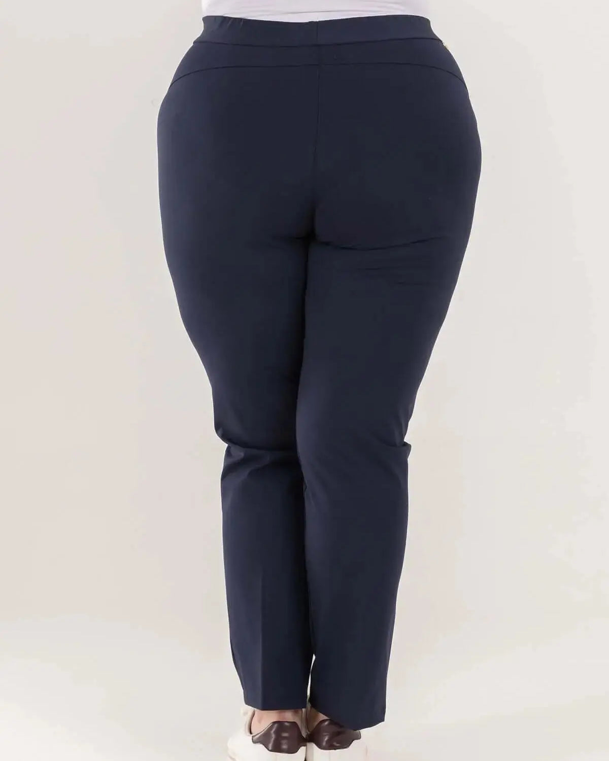 Pantalone skinny in twill di misto cotone elasticizzato tinta unita con tasche. BLU DORABELLA PIU'