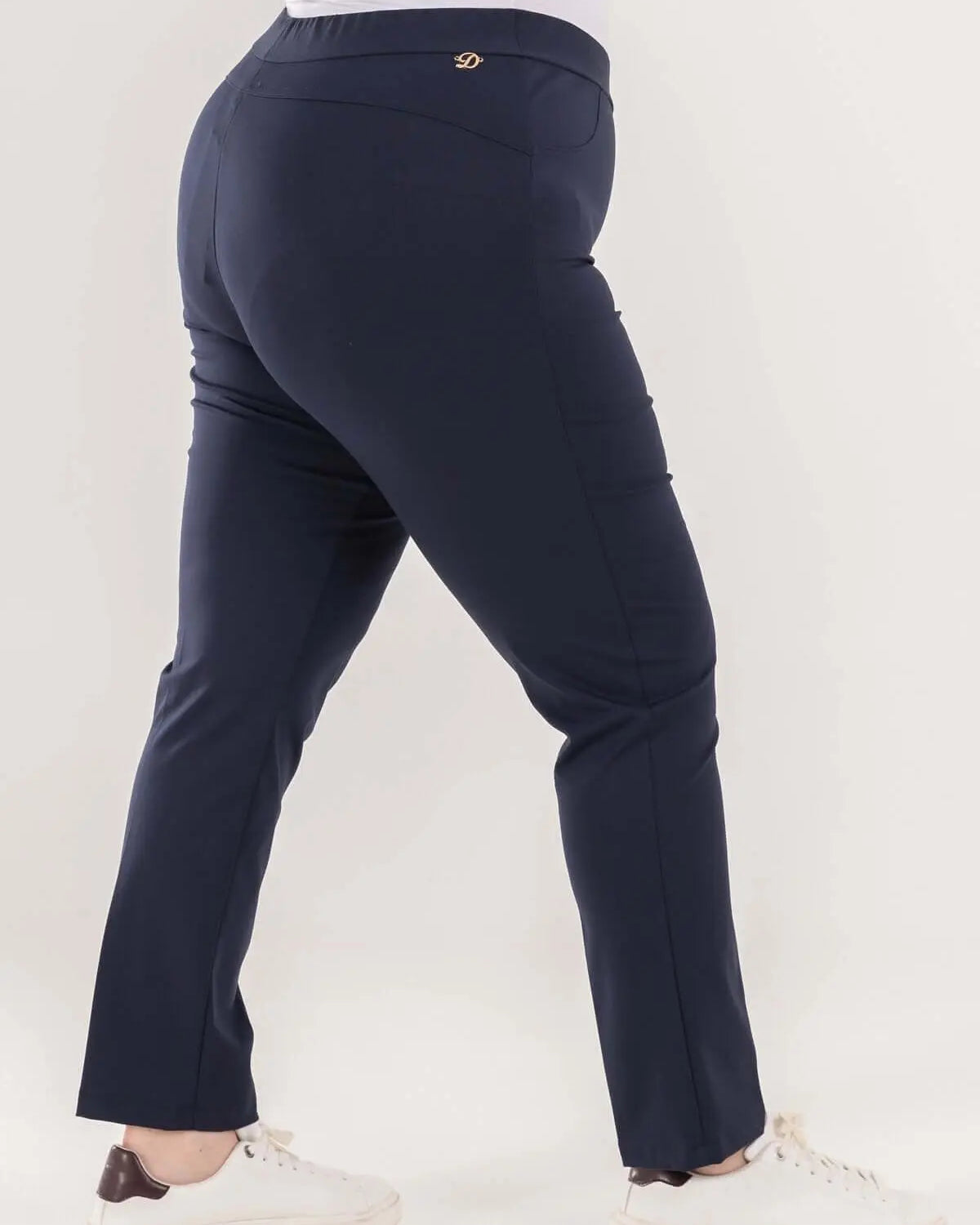 Pantalone skinny in twill di misto cotone elasticizzato tinta unita con tasche. BLU DORABELLA PIU'