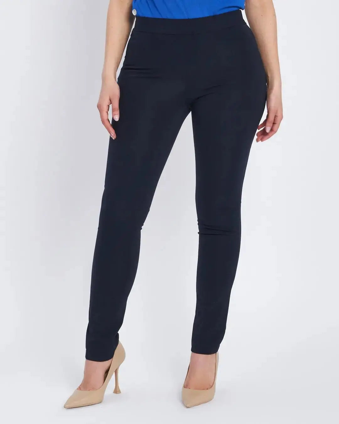 Pantalone slim con taglio push-up e bottoni BLU DORABELLA 54