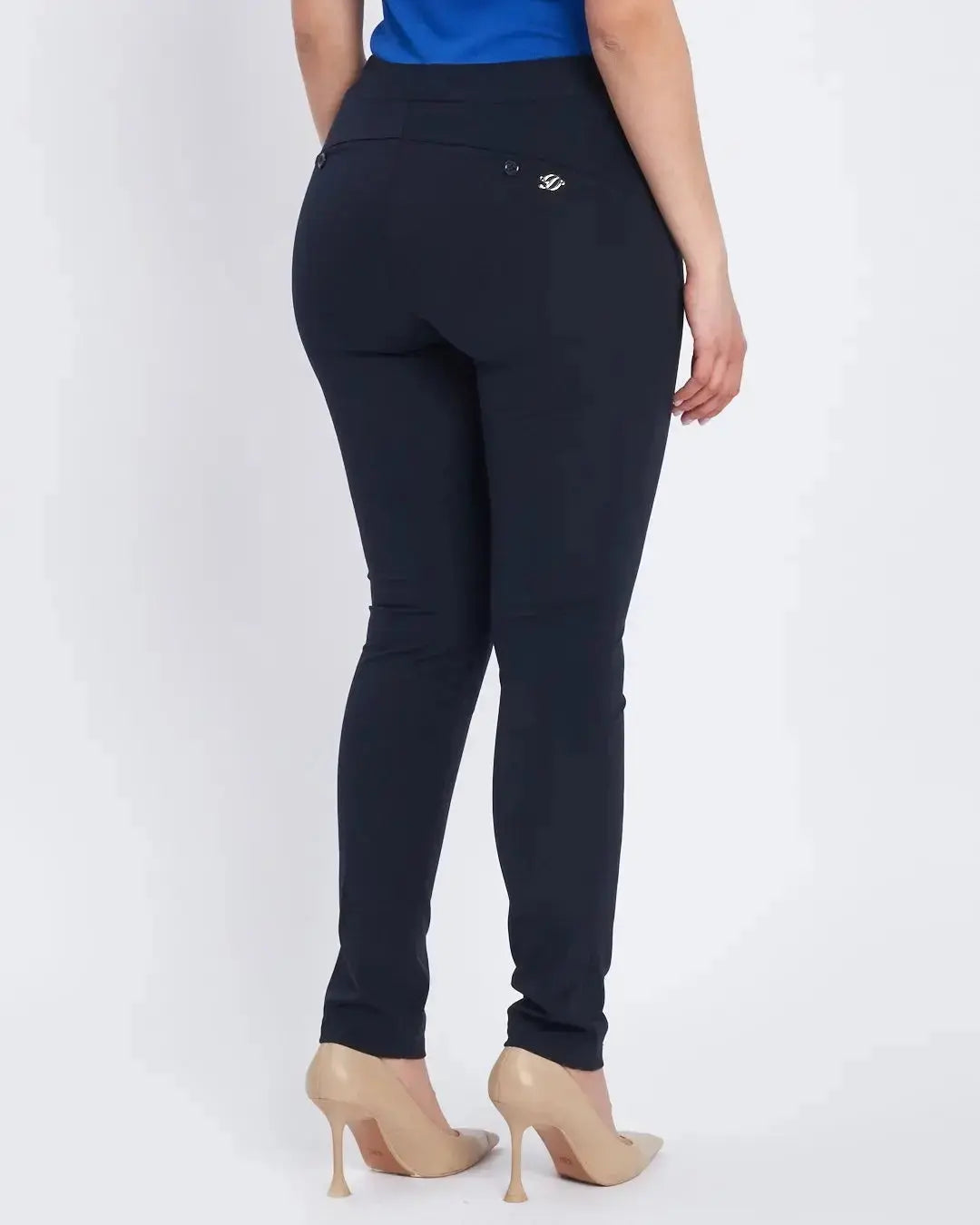 Pantalone slim con taglio push-up e bottoni BLU DORABELLA