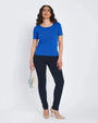 Pantalone slim con taglio push-up e bottoni BLU DORABELLA