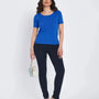Pantalone slim con taglio push-up e bottoni BLU DORABELLA
