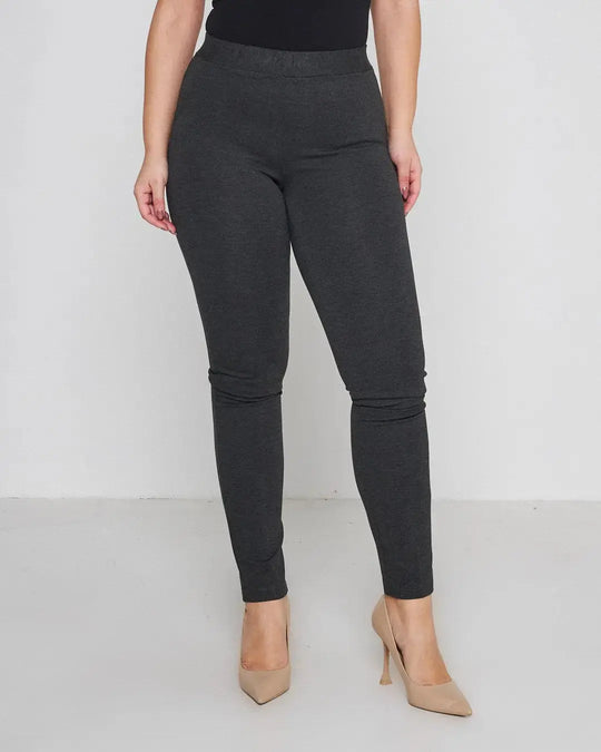 Pantalone slim viscosa con carré posteriore ANTRACITE DORABELLA 54