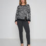 Pantalone slim viscosa con carré posteriore ANTRACITE DORABELLA