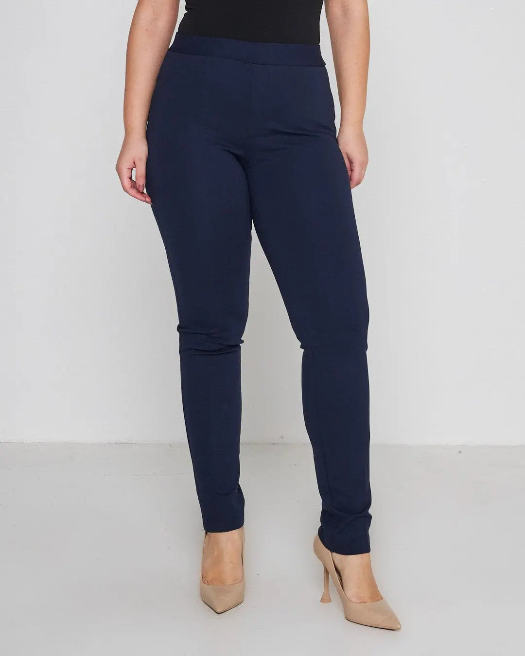 Pantalone slim viscosa con carré posteriore BLU DORABELLA 54