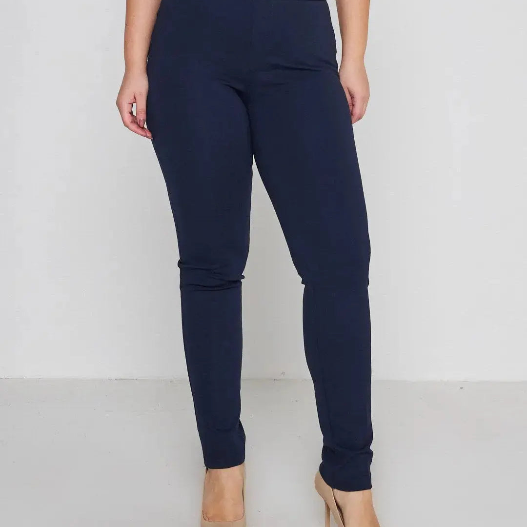 Pantalone slim viscosa con carré posteriore BLU DORABELLA 54