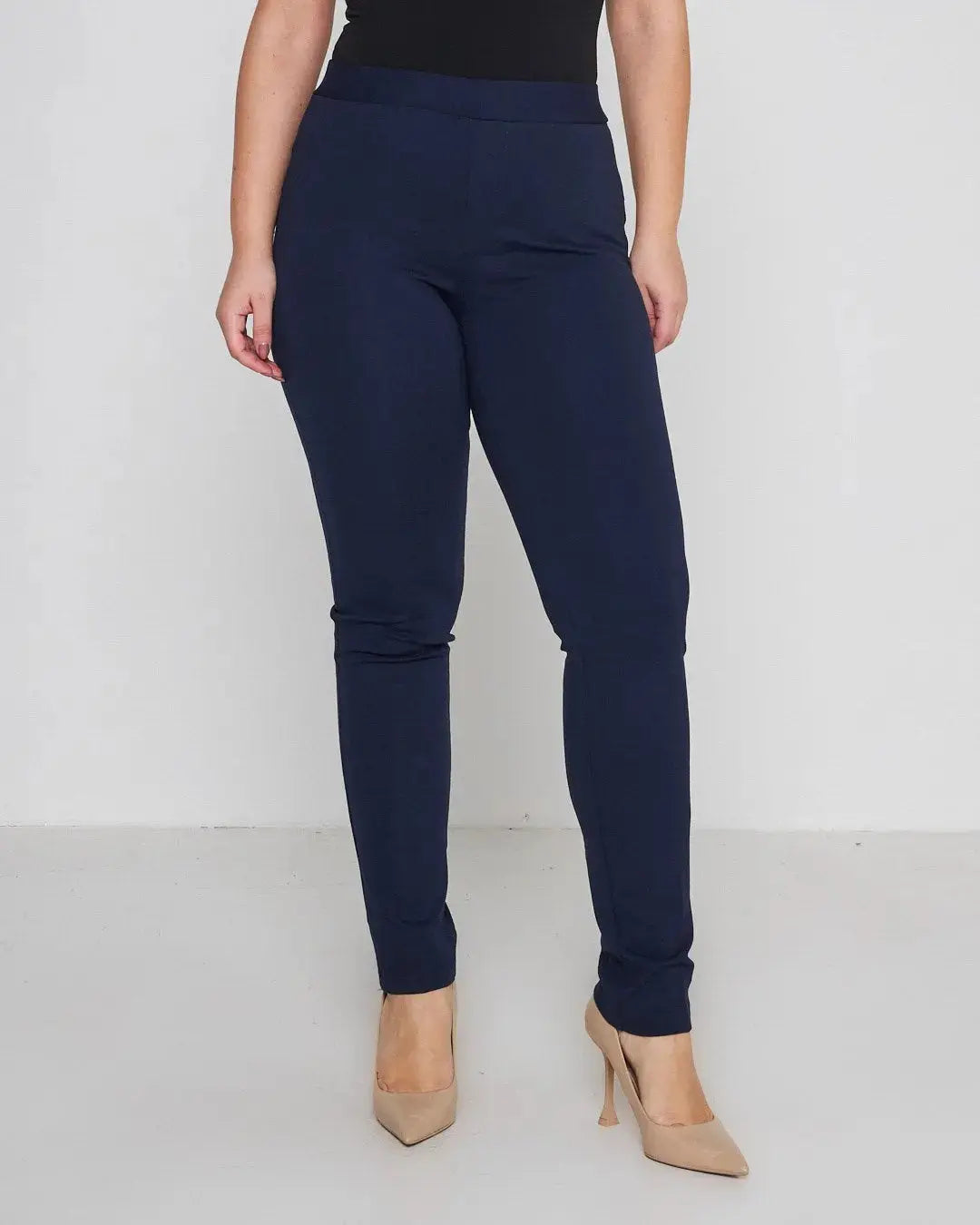 Pantalone slim viscosa con carré posteriore BLU DORABELLA 54