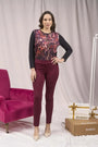 Pantalone slim viscosa con carré posteriore BORDEAUX DORABELLA 54