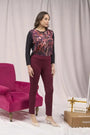 Pantalone slim viscosa con carré posteriore BORDEAUX DORABELLA