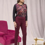 Pantalone slim viscosa con carré posteriore BORDEAUX DORABELLA