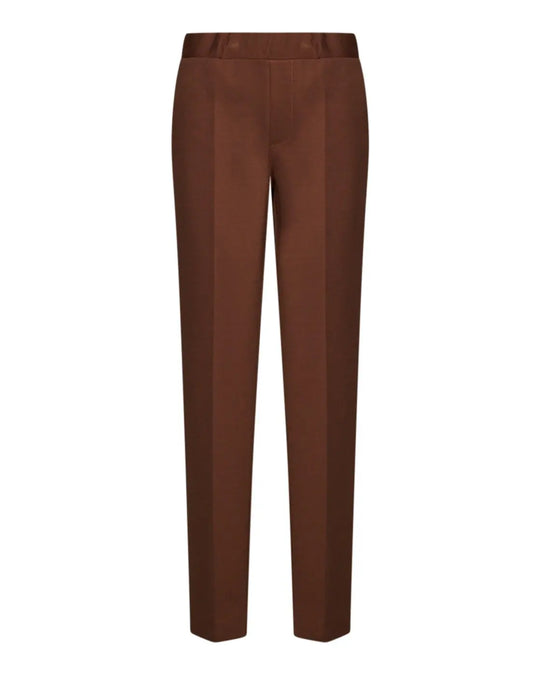 Pantalone slim viscosa con carré posteriore CACAO DORABELLA