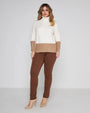 Pantalone slim viscosa con carré posteriore CACAO DORABELLA