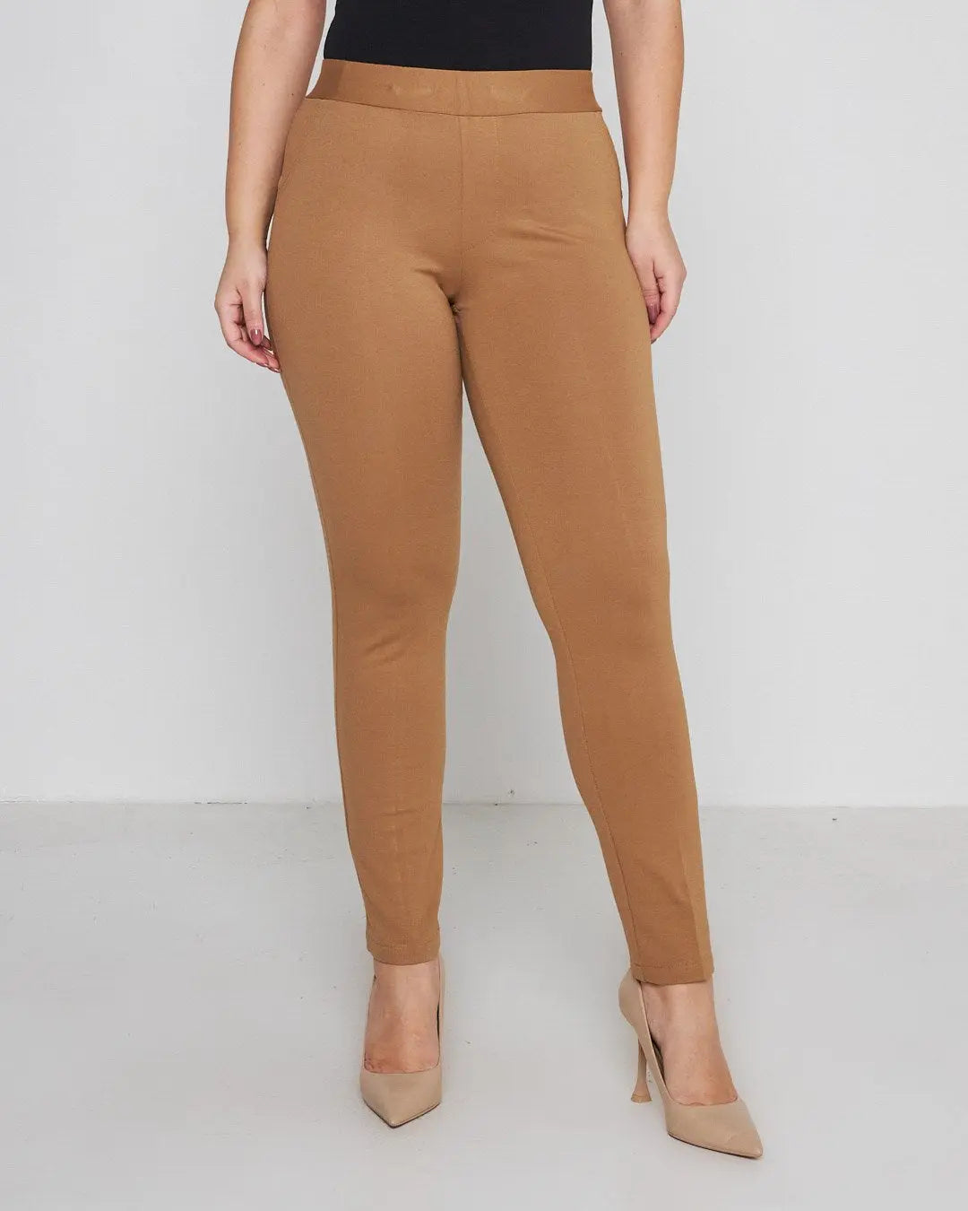 Pantalone slim viscosa con carré posteriore CAMMELLO DORABELLA 54