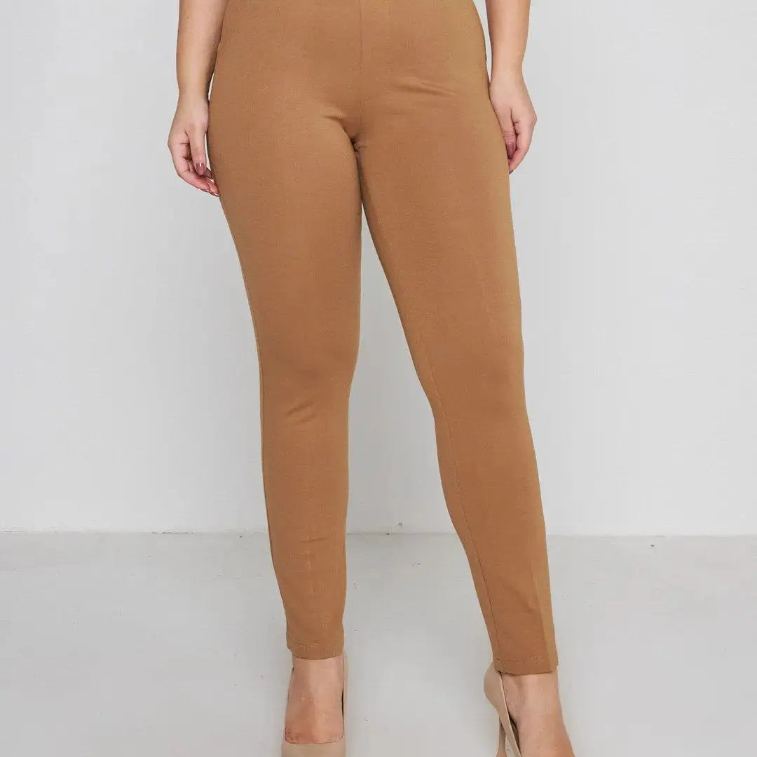 Pantalone slim viscosa con carré posteriore CAMMELLO DORABELLA 54