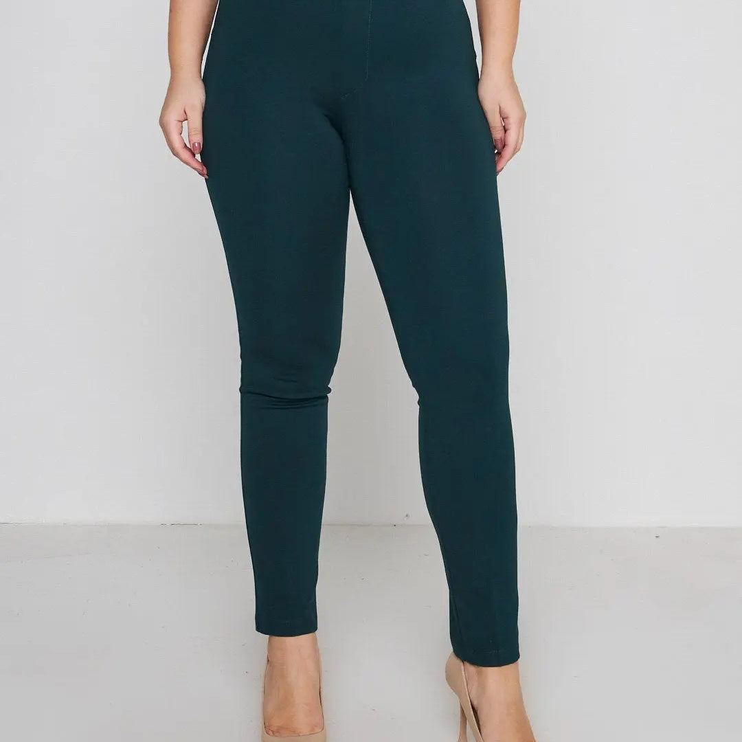Pantalone slim viscosa con carré posteriore VERDE DORABELLA 54