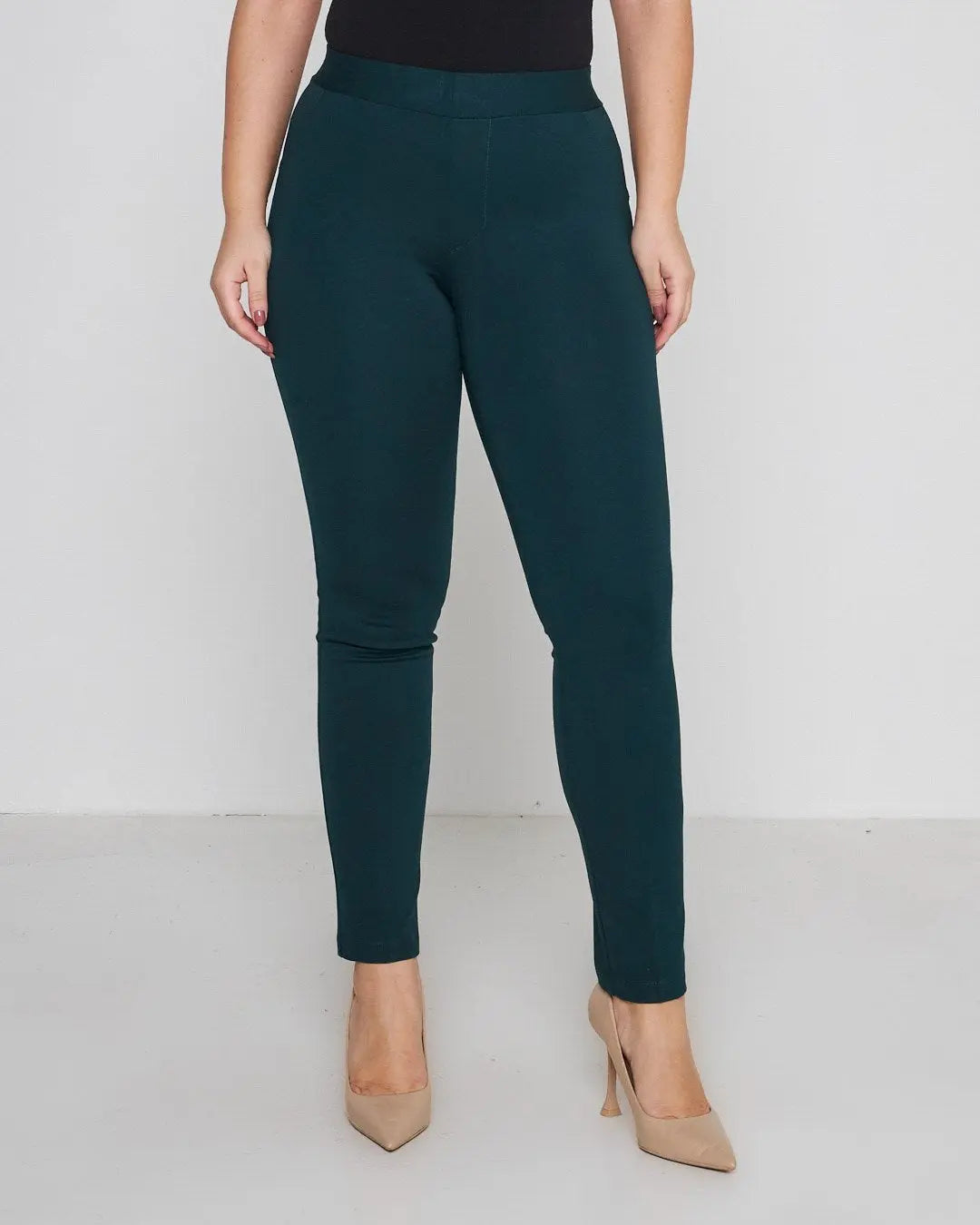 Pantalone slim viscosa con carré posteriore VERDE DORABELLA 54