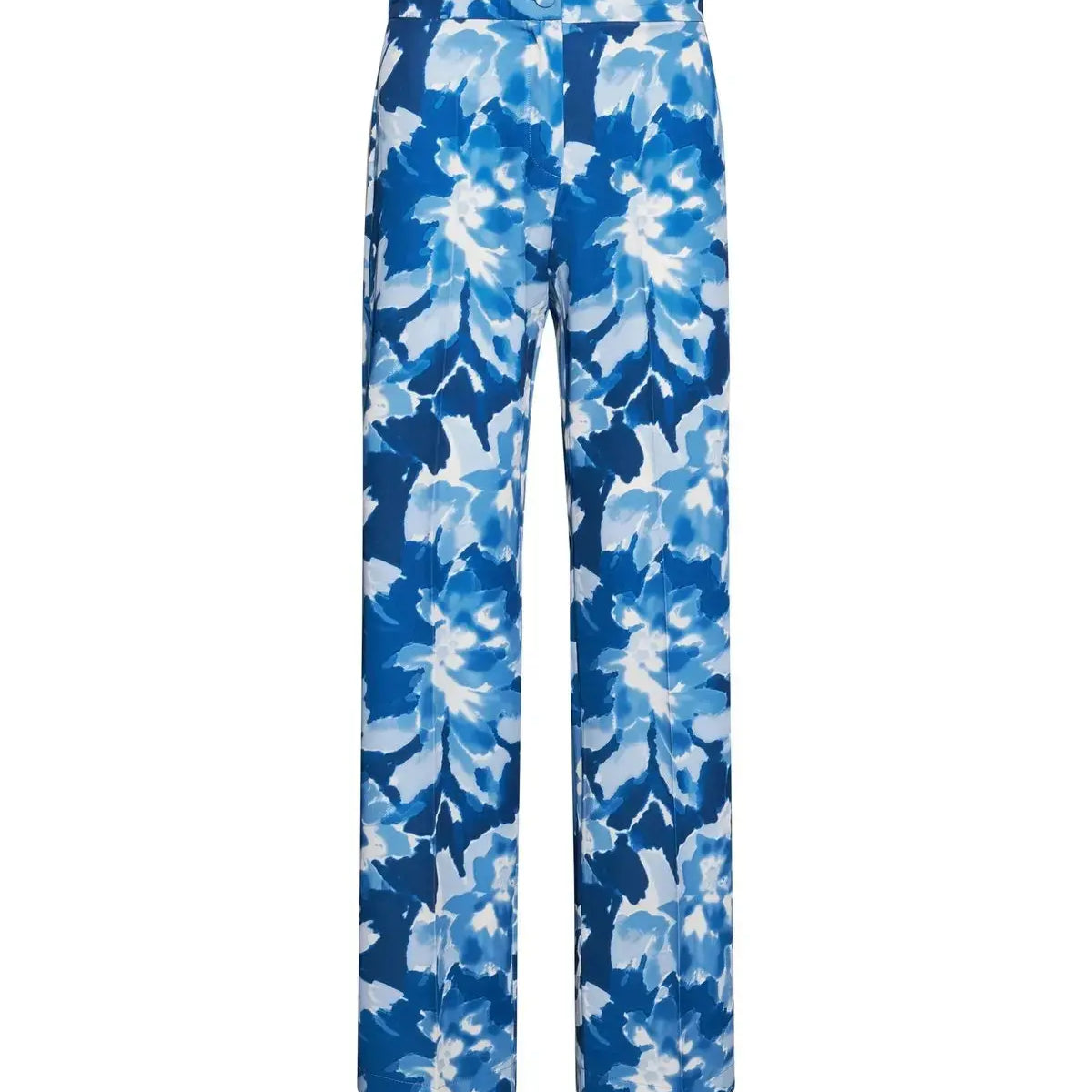 Pantalone straigh fit in cady a fantasia BLU CHINA DORABELLA