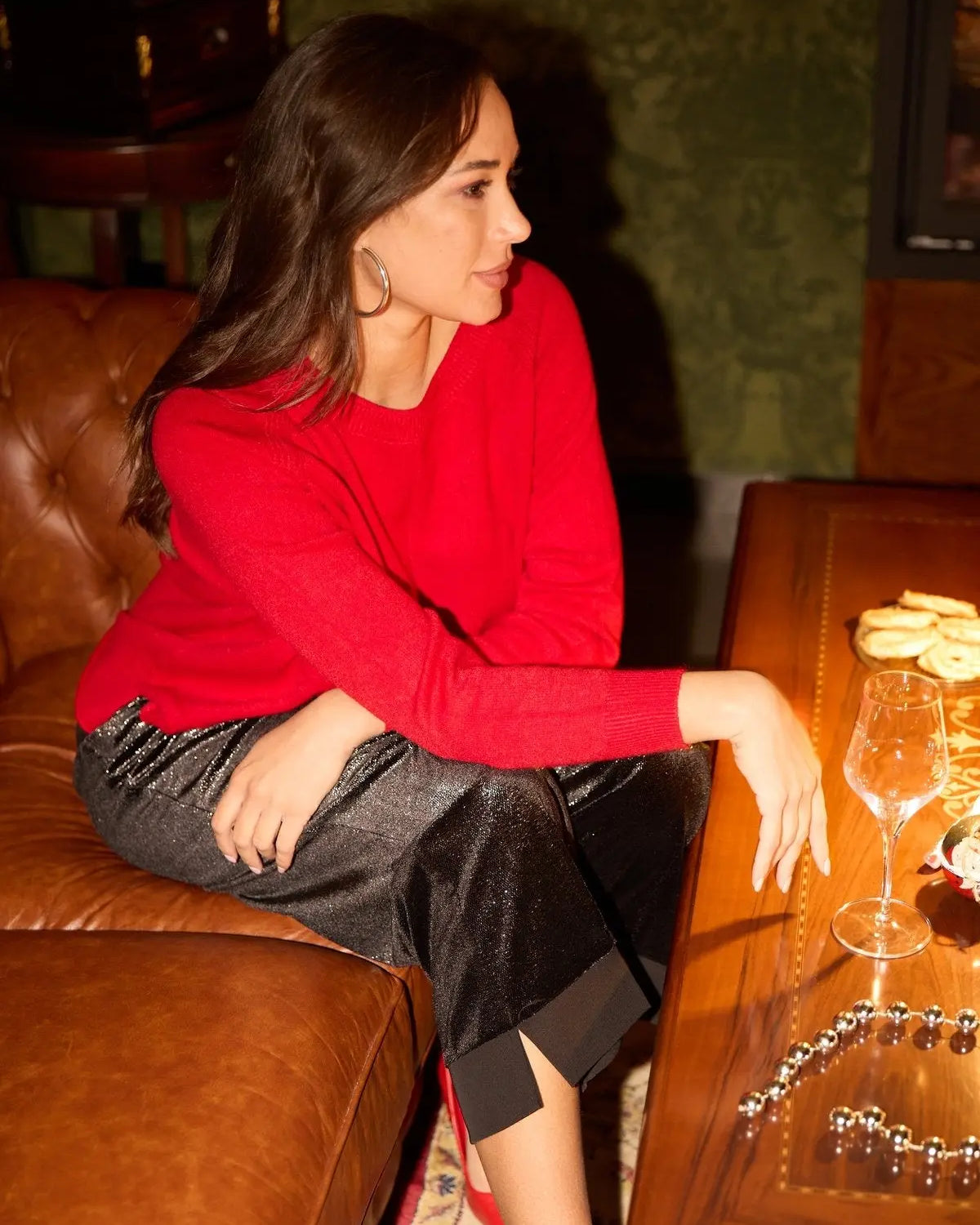 Pantalone velluto lurex NERO DORABELLA