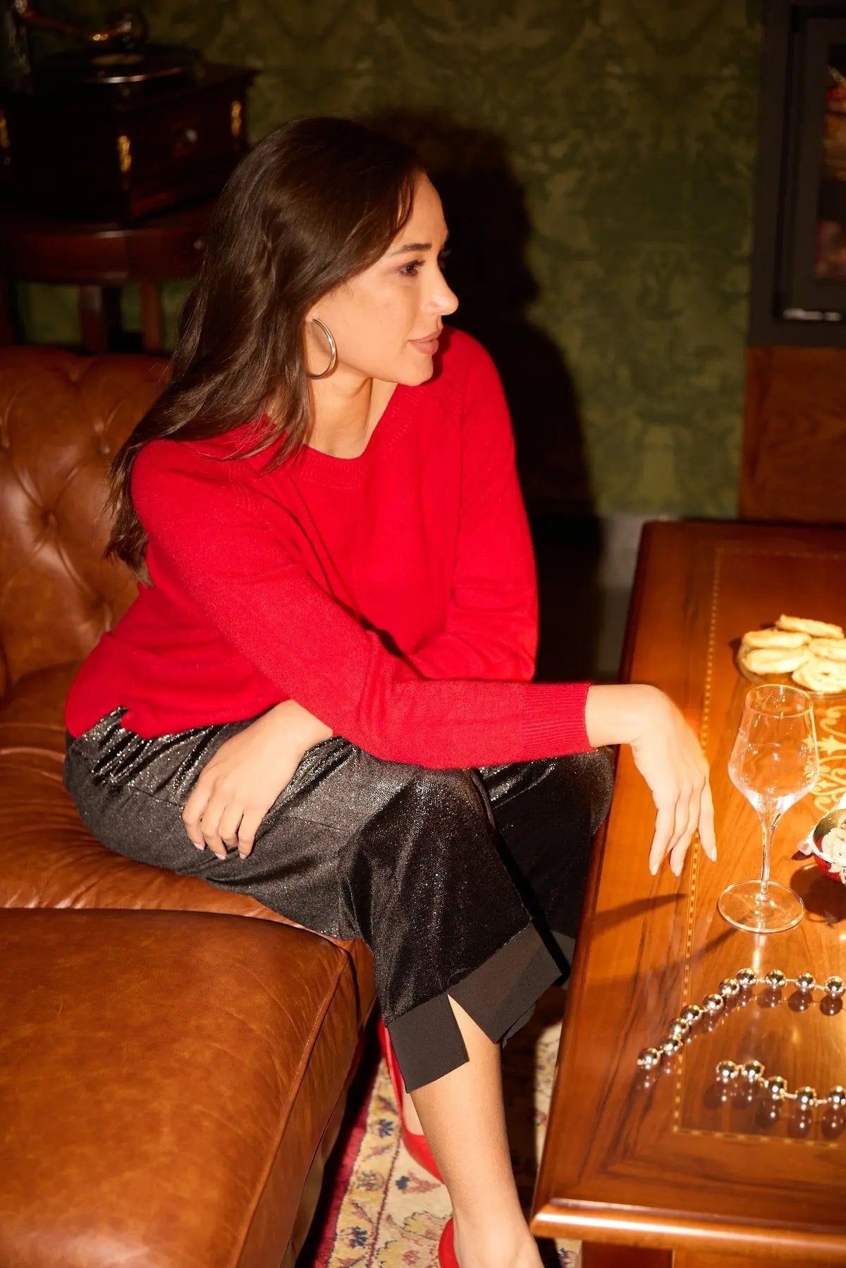 Pantalone velluto lurex NERO DORABELLA