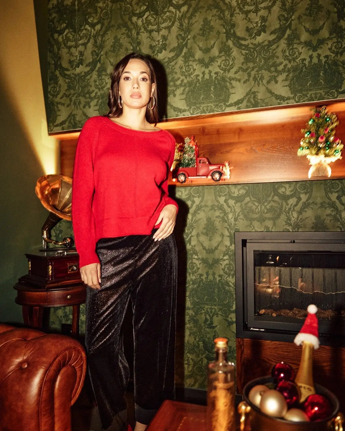 Pantalone velluto lurex NERO DORABELLA