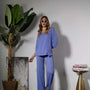 Pantalone zampetta in cady tinta unita con bustino elastico LAVANDA DORABELLA PIU'