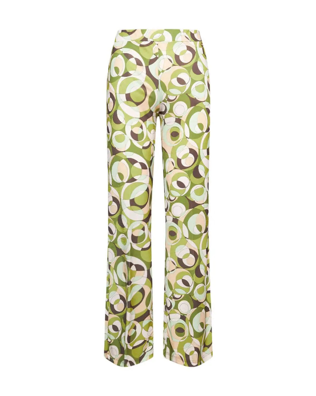 Pantalone zampetta in jersey elasticizzato con fantasia multicolore. LIME DORABELLA