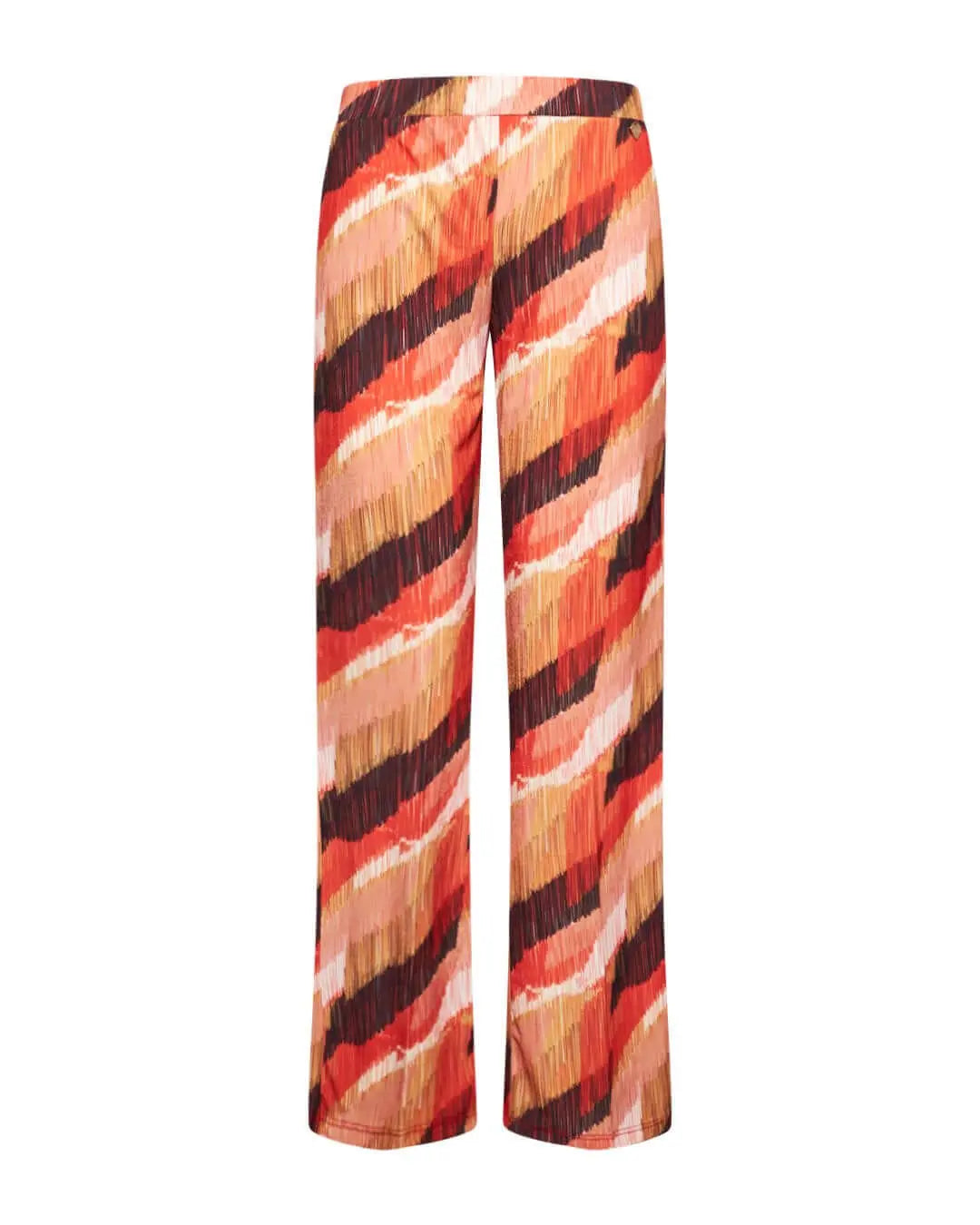 Pantalone zampetta in jersey elasticizzato con fantasia multicolore. ROSSO DORABELLA