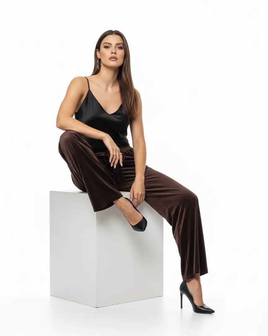 Pantaloni a Gamba Larga con Coulisse IRONICA