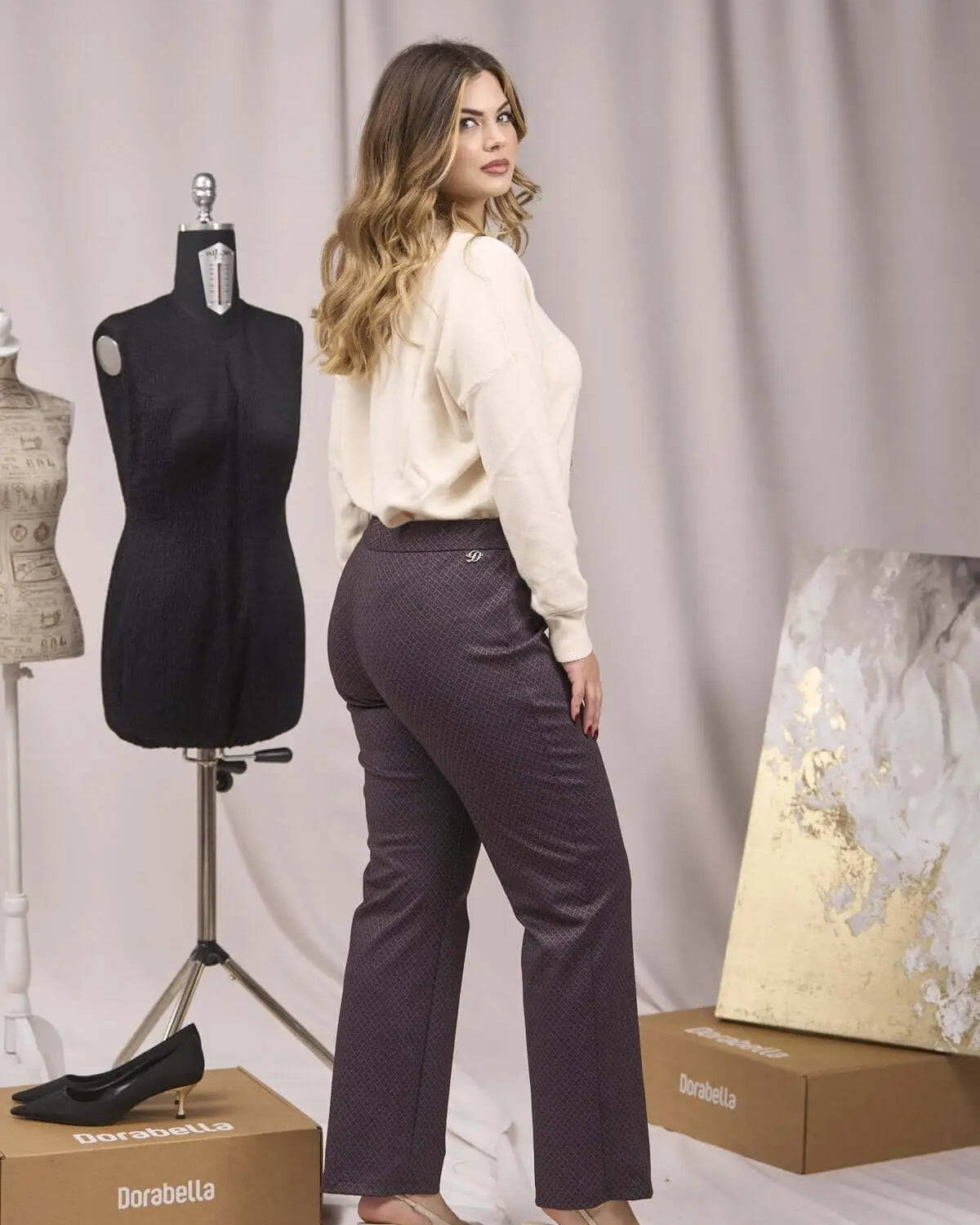 Pantaloni a fantasia con vita elastica BORDEAUX DORABELLA