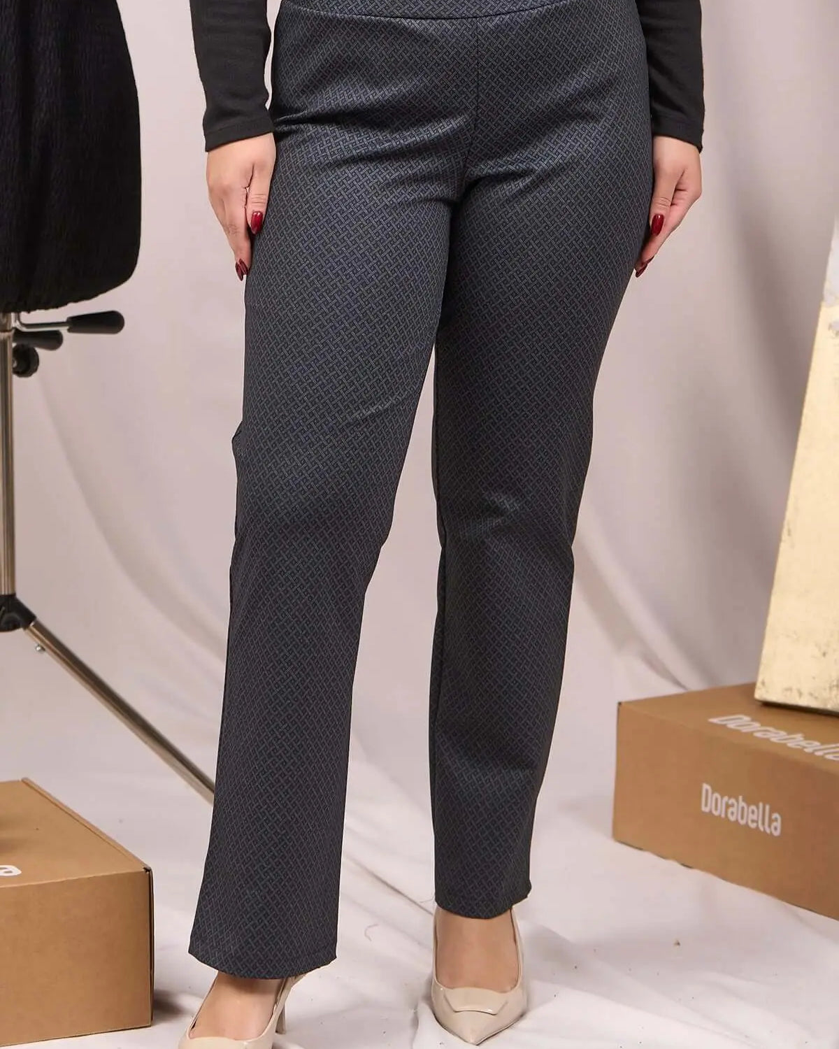 Pantaloni a fantasia con vita elastica NERO DORABELLA